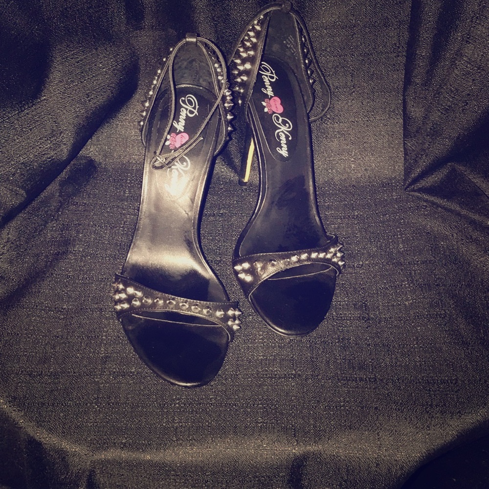 Black spiked heels